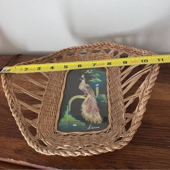 Woven Mexican Peacock feather art - Picture 4 of 7